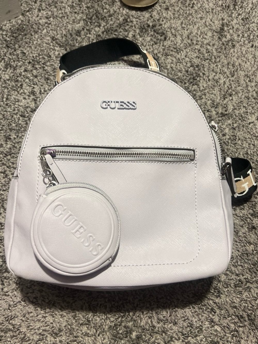 GUESS lavender Backpack with Round Coin Pouch